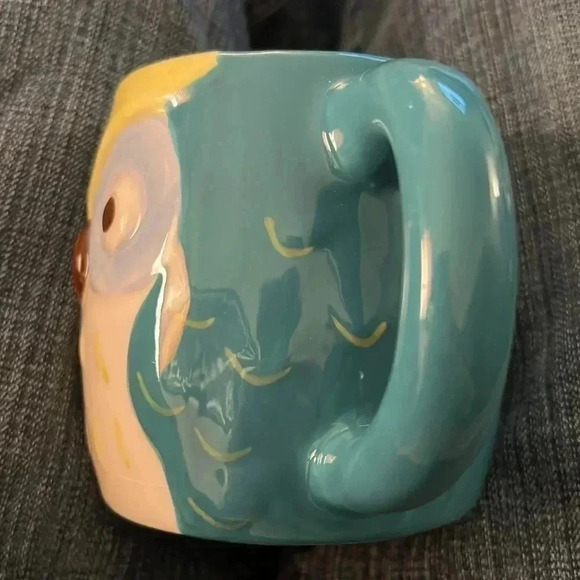 Vintage Owl Hand Painted Coffee Tea Soup Hot Chocolate Mug Green - Picture 5 of 8